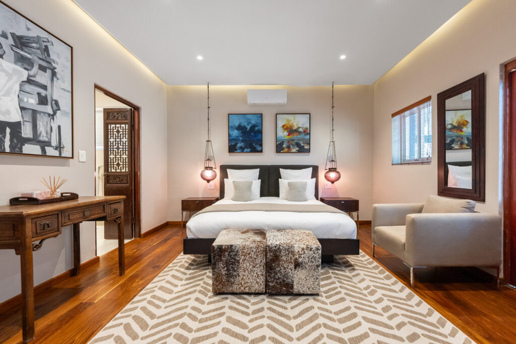 The Cape Bali Camps Bay villa master bedroom king bed